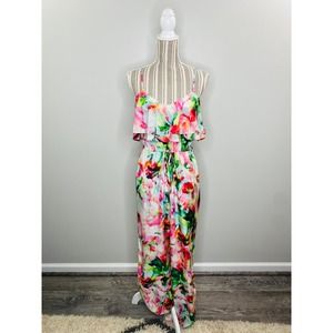 Anthropologie Fleur Wood Ikebana Floral Silk Jumpsuit XS Femme Casual Chic Luxe
